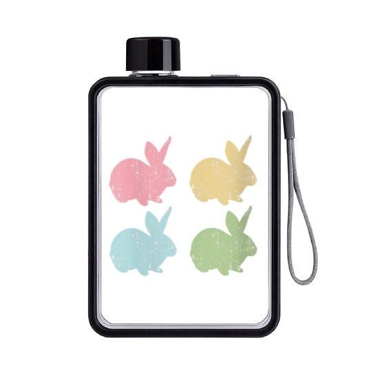 Easter Bunny Pastel Toddler Child Mom Flat Water Bottles