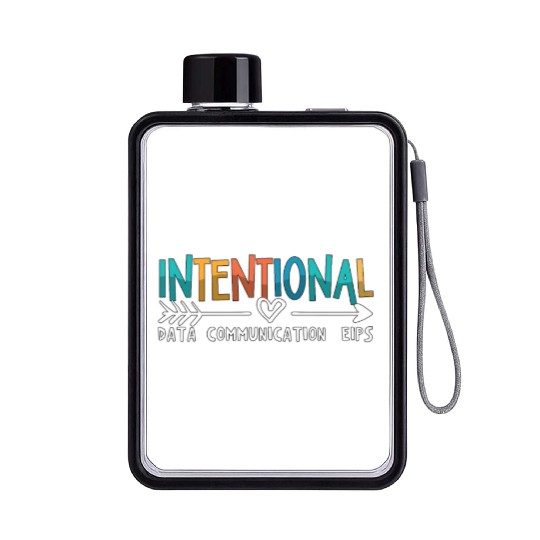 IEP Intentional Data Communication Autism Teacher Flat Water Bottles