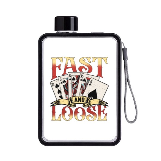 Classic Blackjack Fast And Loose Casino Card Game Flat Water Bottles
