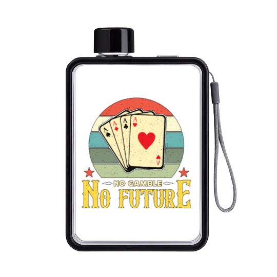 Classic Blackjack No Gamble No Future Retro Dealer Flat Water Bottles