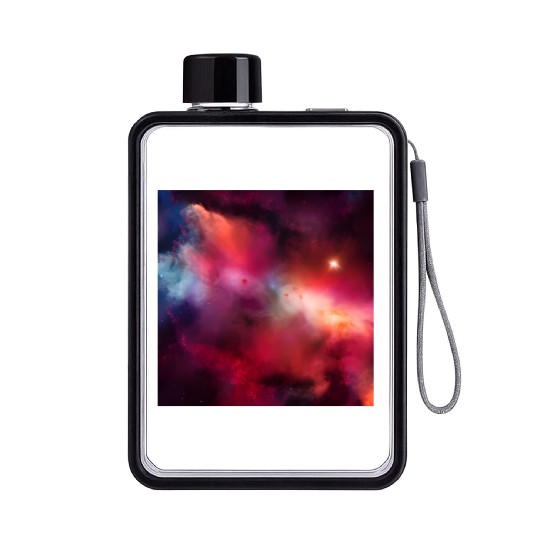 Galaxy nebula abstract design Flat Water Bottles