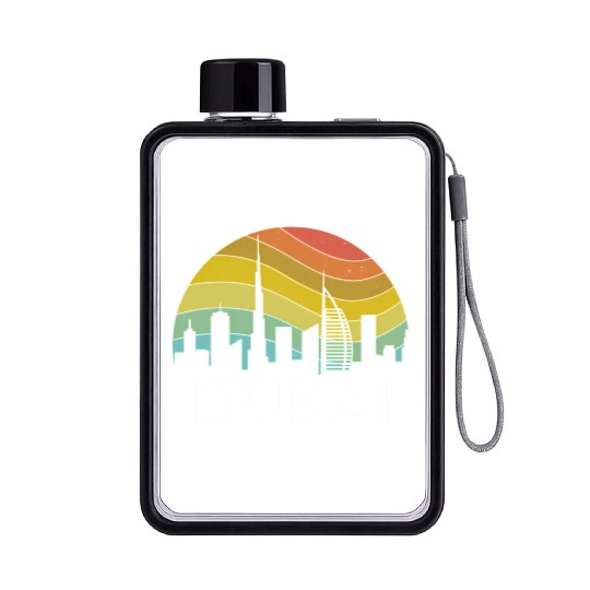 Dubai Skyline City Arab Emirates Uae Arcihtecture Flat Water Bottles