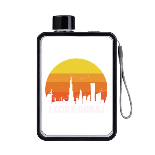I love Dubai Flat Water Bottles