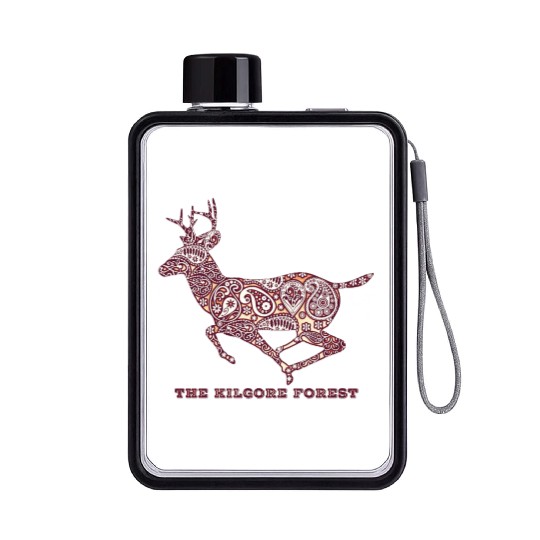 Deer - Maroon Flat Water Bottles