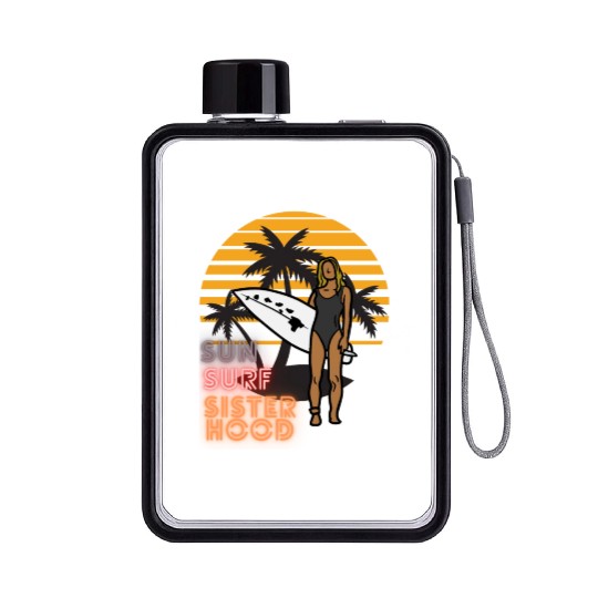 Sun, Surf, Sisterhood Flat Water Bottles