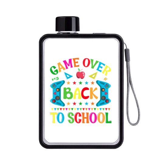 Game Over Back To School Flat Water Bottles
