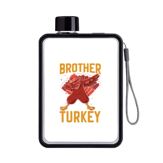 Happy Thanksgiving Holiday Dinner Turkey Blessed Flat Water Bottles