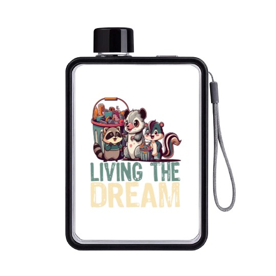 Living The Dream - Cute Anime Kawaii Japanese Love Flat Water Bottles