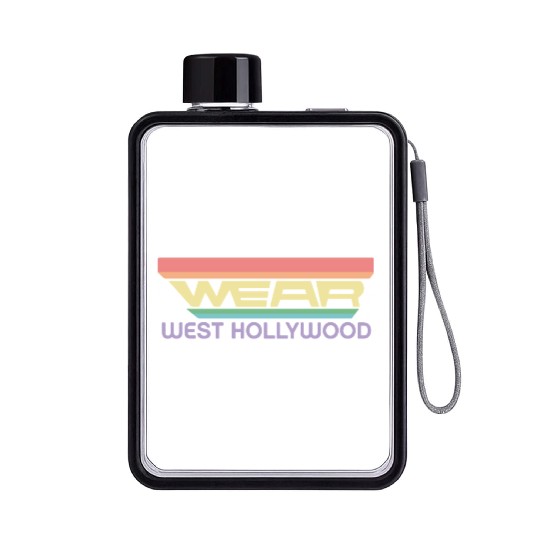 Wear West Hollywood Apparel with Vintage Rainbow Flat Water Bottles