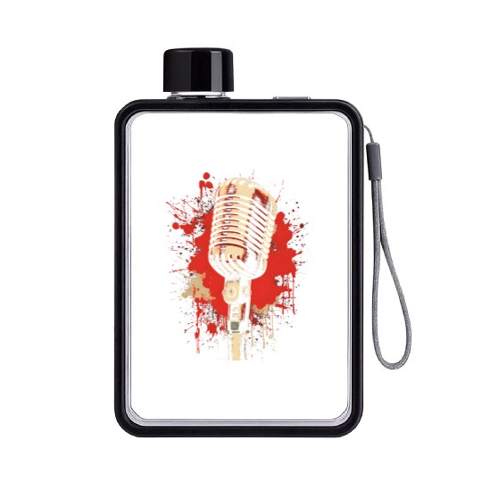 Microphone Classic Mic Splash Flat Water Bottles