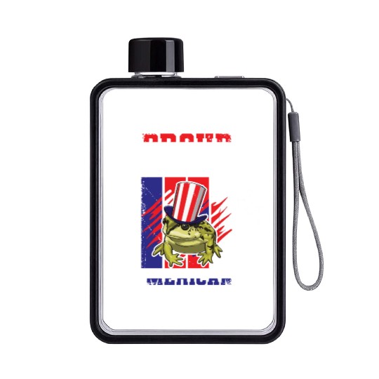 Proud To Be Merica Frog Flat Water Bottles