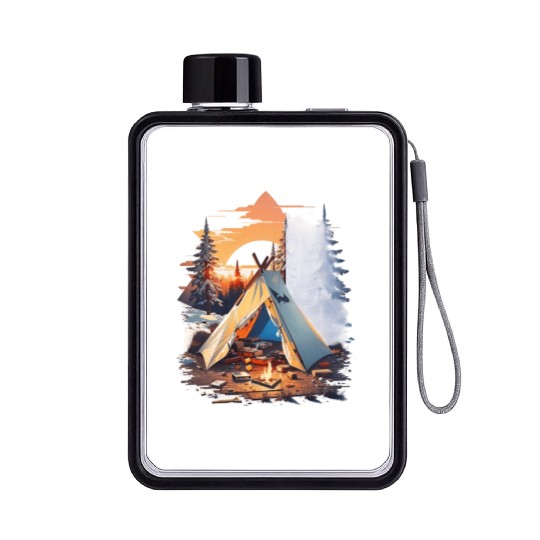 Ripped tent Unisex Flat Water Bottles
