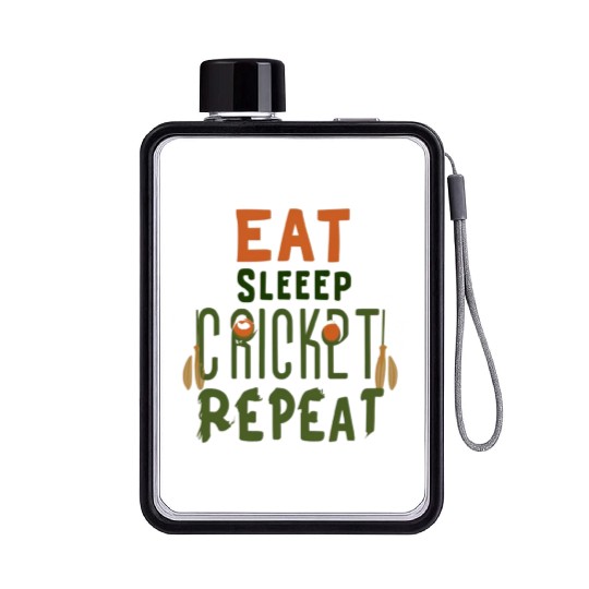 Eat Sleep Cricket Repeat: The Cricket Lover's Flat Water Bottles