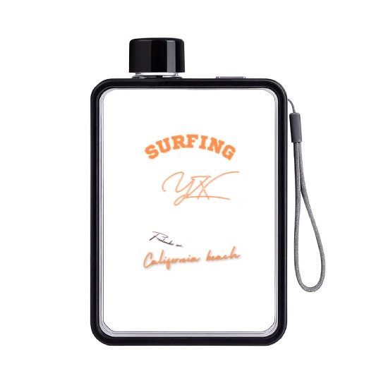 Surfing, it's a way of life Flat Water Bottles