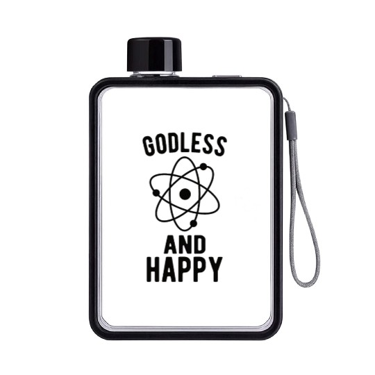 Atheist Atheism Anti Religion Securalism God Sucks Flat Water Bottles