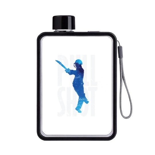 Cricket Pull Shot Sports Moment Flat Water Bottles