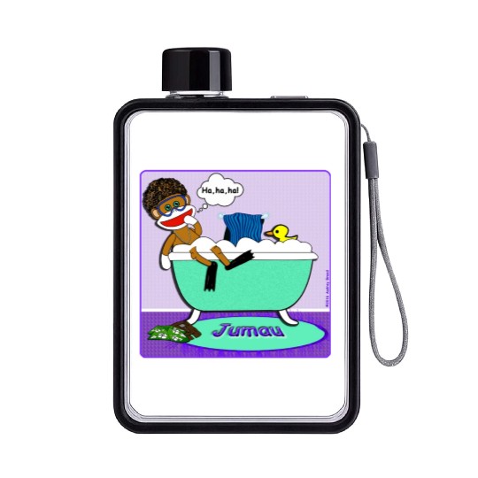 Jumau the Sock Monkey Flat Water Bottles