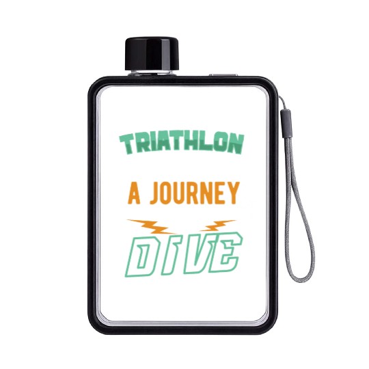 Triathlon Swim Bike Run Triathlete Sport Gift Flat Water Bottles