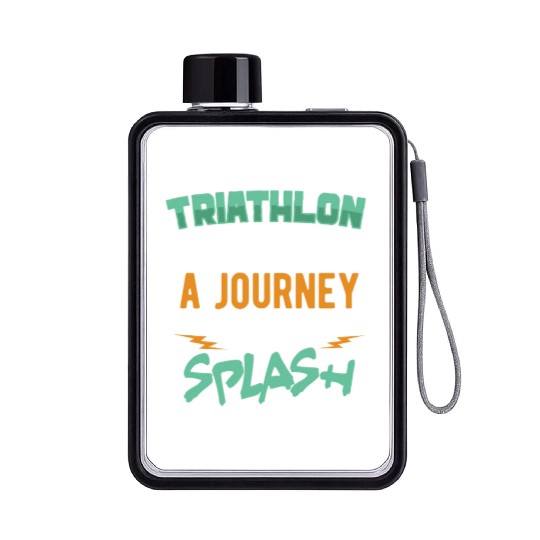 Triathlon Swim Bike Run Triathlete Sport Gift Flat Water Bottles