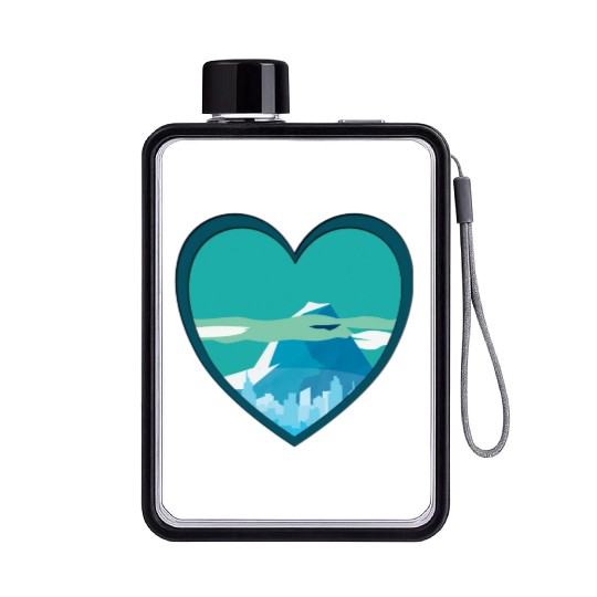 Blue mountain Flat Water Bottles