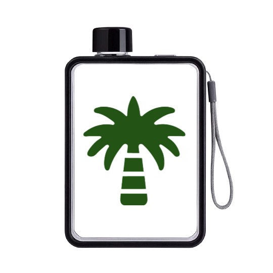 Green Everywhere Elegant Palm Tree Flat Water Bottles