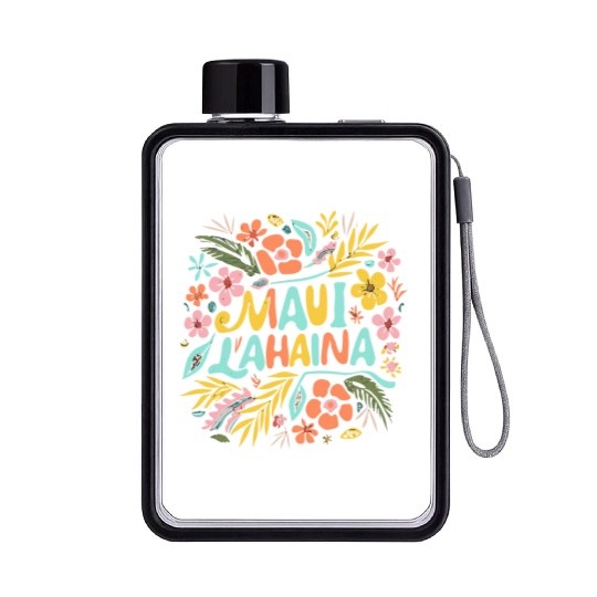 Maui Strong Lahaina Flower floral Flat Water Bottles