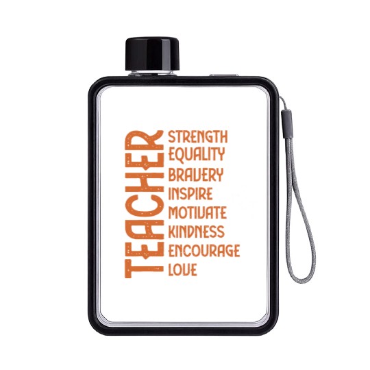 Melanin Teacher Black History Month Juneteenth Flat Water Bottles