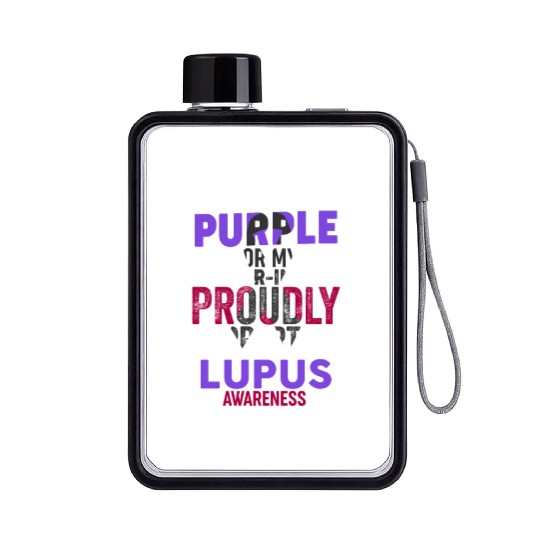 I wear Purple for my Mother-in-Law Lupus Awareness Flat Water Bottles