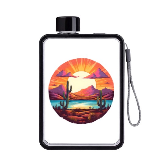 Awakening Trippy Beautiful Sunrise Flat Water Bottles