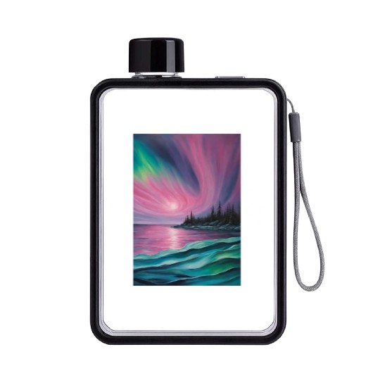 Northern lights Flat Water Bottles