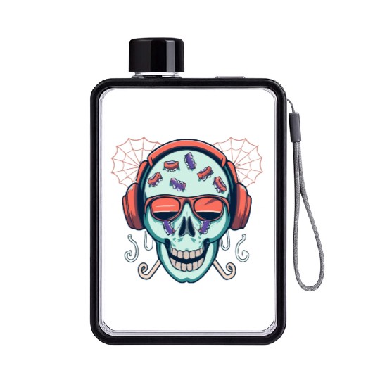 Skull Candy Halloween For Music Flat Water Bottles