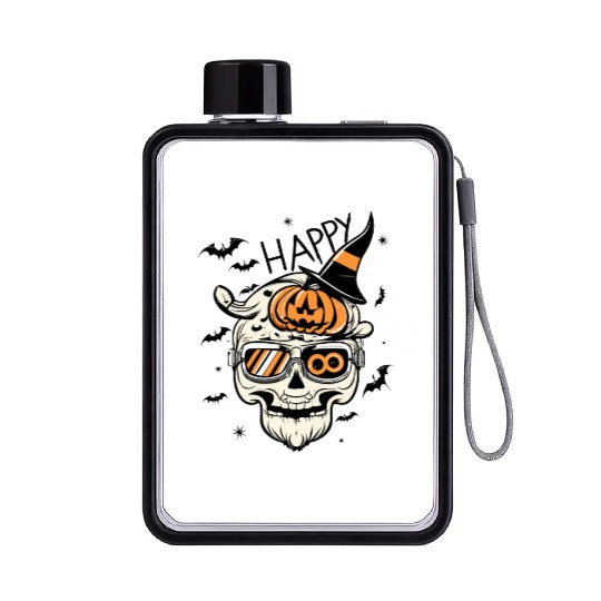 Skull Candy Punppkin Halloween Flat Water Bottles