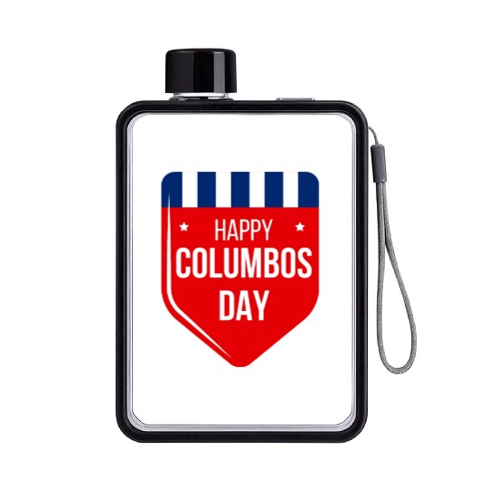 Columbus Day Celebration:Explore, Discover Flat Water Bottles