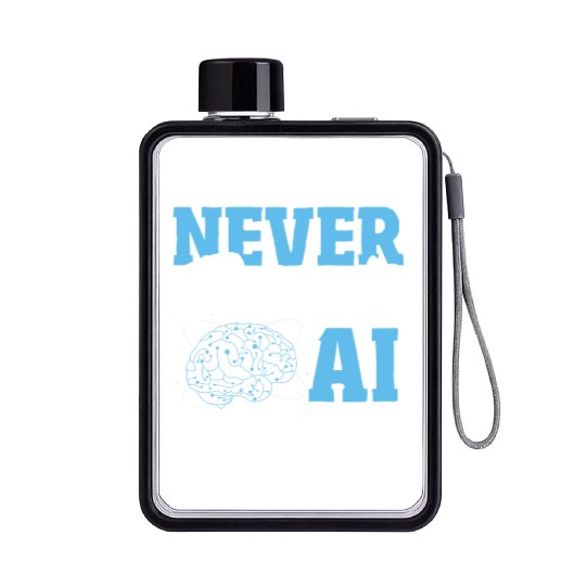 Robot AI Computer Scientist AI Machine Learning Flat Water Bottles