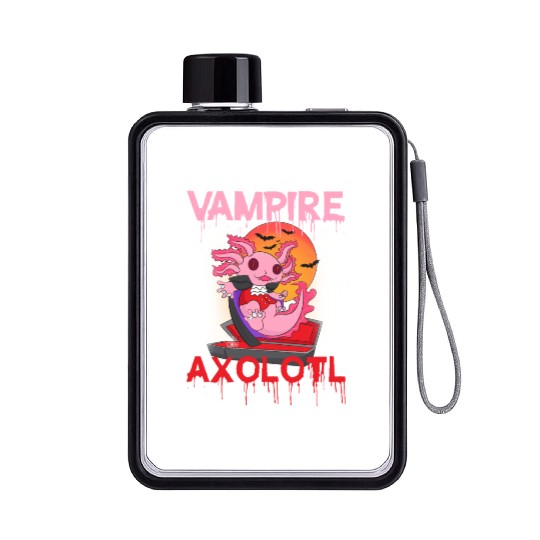 Vampire Axolotl Flat Water Bottles