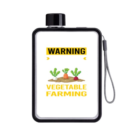 Warning Vegetable Farming Farm Farmer Flat Water Bottles