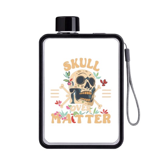Totenkopf Skull Skulls Totenschädel Spruch Flat Water Bottles