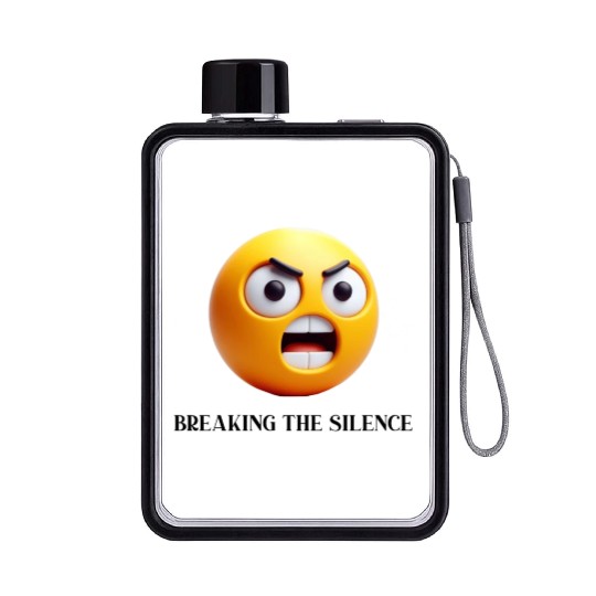 Angry Shouting Face Flat Water Bottles