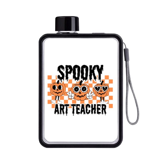 Halloween Spooky Art Teacher Flat Water Bottles