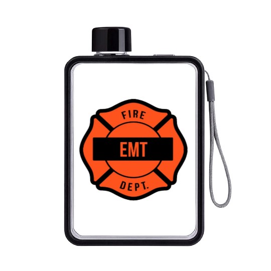 EMT emergency medical technician Flat Water Bottles
