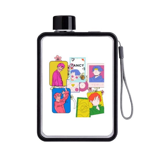 Army KPop Fancy and Love Fans Flat Water Bottles