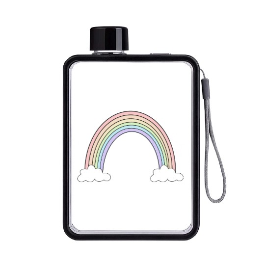 Pastel Rainbow Love Flat Water Bottles