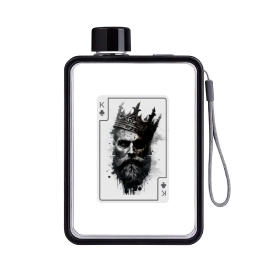 King Gothic Poker Card Game Horror Creepy Flat Water Bottles