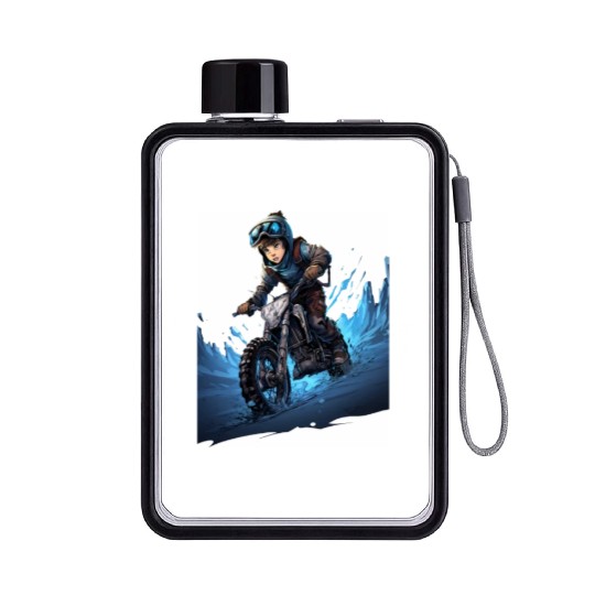 Dirt Bike Anime Ice Racing Motorcycle Ice Racer Flat Water Bottles