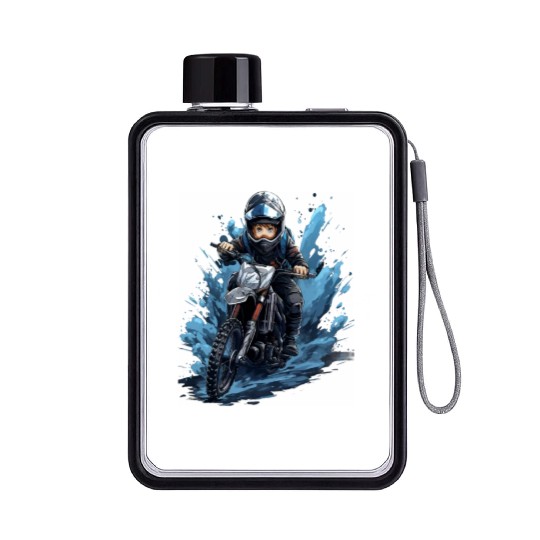 Dirt Bike Anime Ice Racing Motorcycle Ice Racer Flat Water Bottles