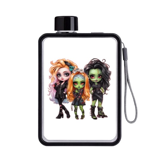 Gothic Trio: Green-Skinned Beauties Flat Water Bottles