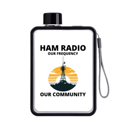 Ham Radio Tower Sunrise Uniting Our Frequency Flat Water Bottles