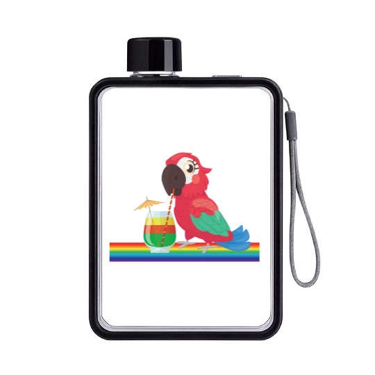 parrot bird of jimmy buffett Flat Water Bottles