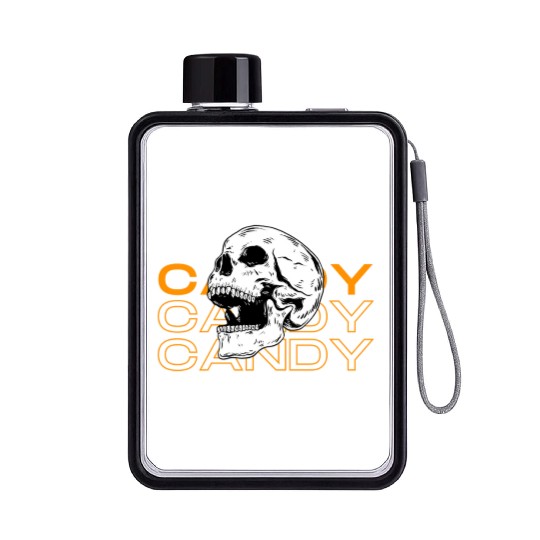 Candy Candy Candy Skull Flat Water Bottles
