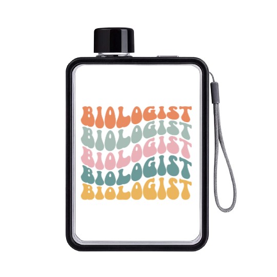 Biologist Life Scientist Biology Expert Groovy Flat Water Bottles